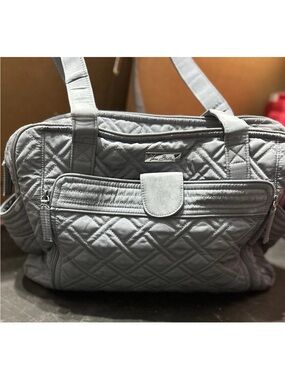 Vera Bradley Light Gray Quilted Diaper Tote